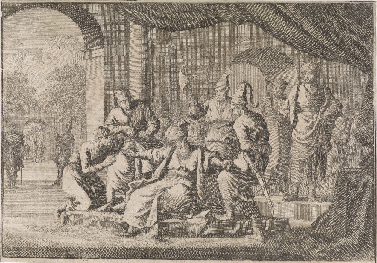Mustafa, brorson till sultan Murat IV, stryps på hans befallning, 1639 av Caspar Luyken (attributed to)
