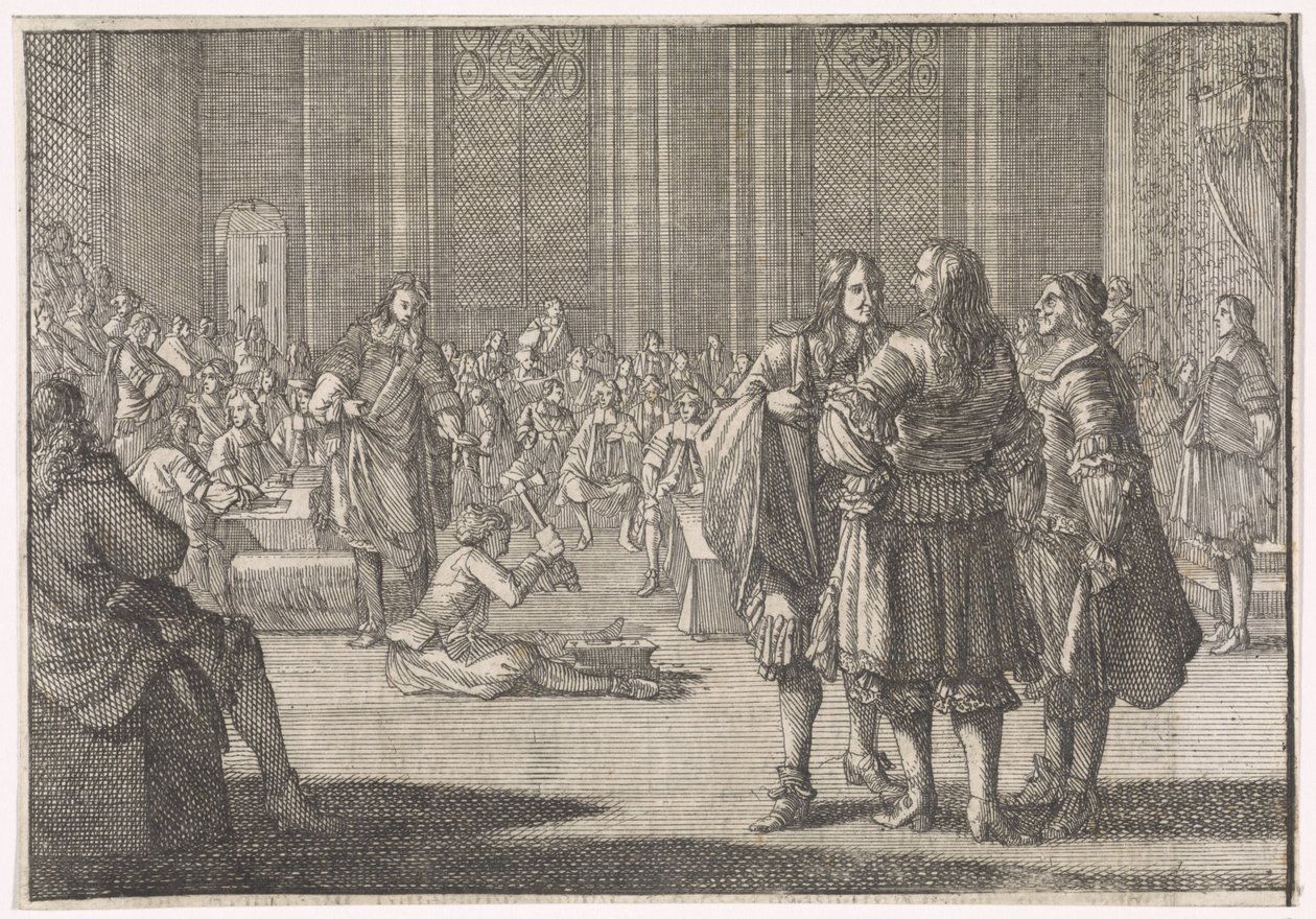 Imperial Seal of England krossades i House of Lords, 1646 av Caspar Luyken (attributed to)
