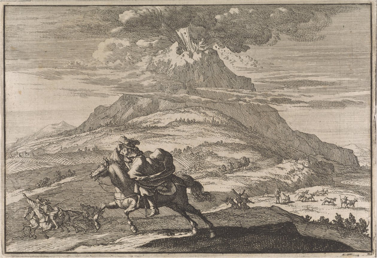 Vulkanen Vesuvius utbrott 1631 av Caspar Luyken (attributed to)