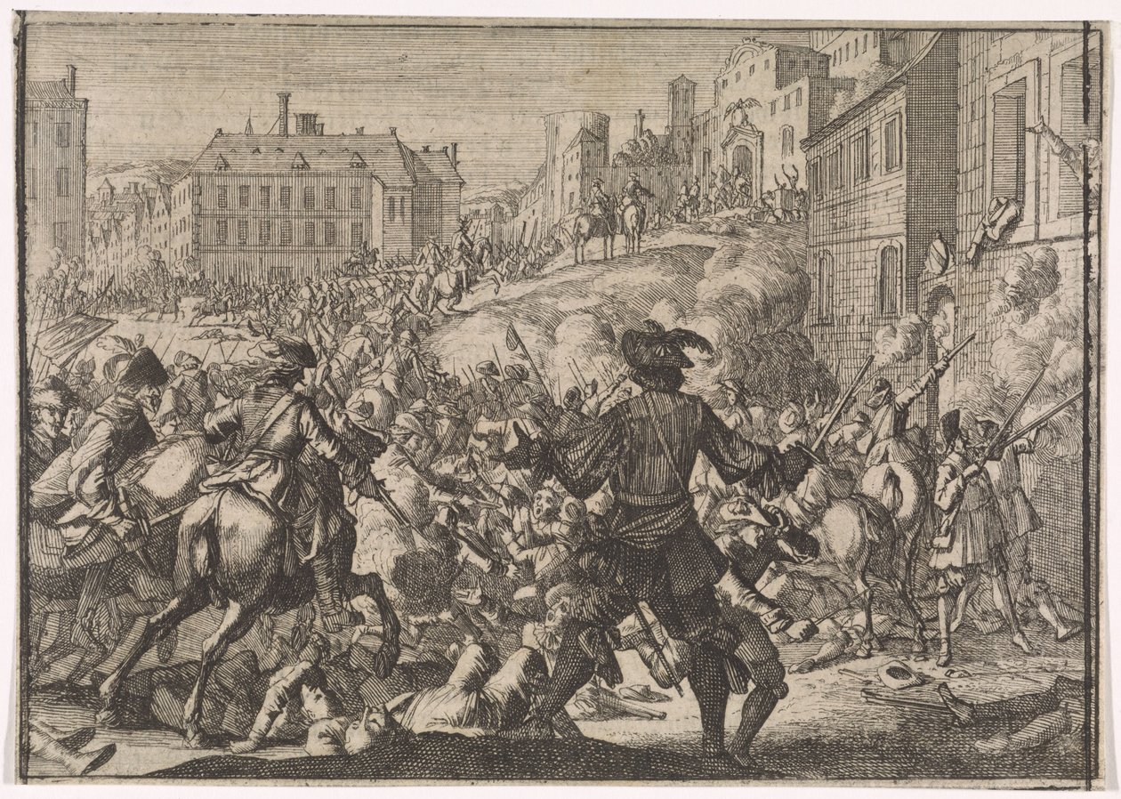 Erövringen av Prag av den svenska armén, 1648 av Caspar Luyken (attributed to)