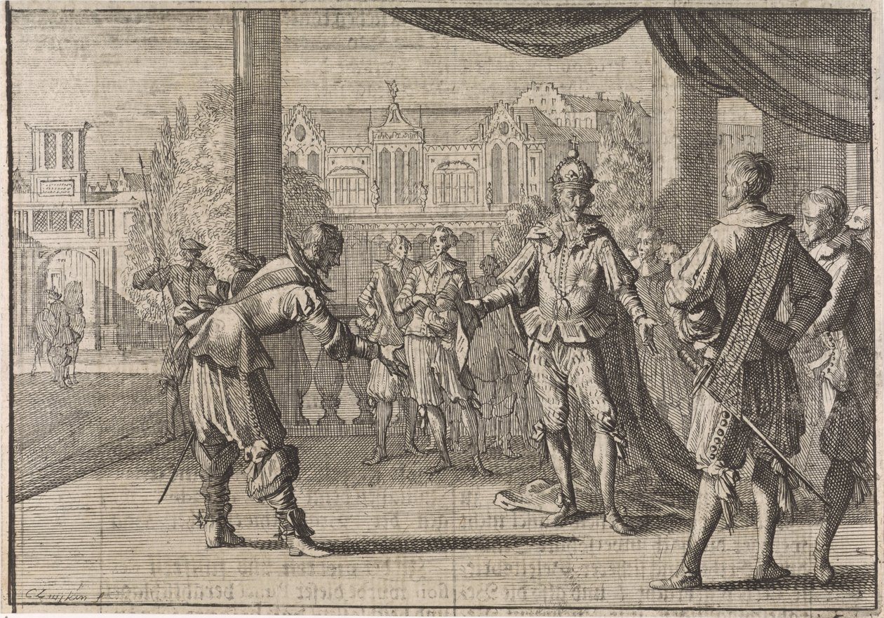 Kejsar Ferdinand III gratuleras till födelsen av sin son Leopold, 1640 av Caspar Luyken