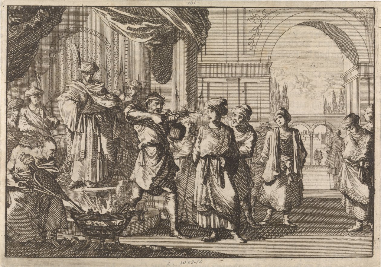 Selim IV, shah av Persien, får sin bror förblindad av ett glödhett järn, 1694 av Caspar Luyken