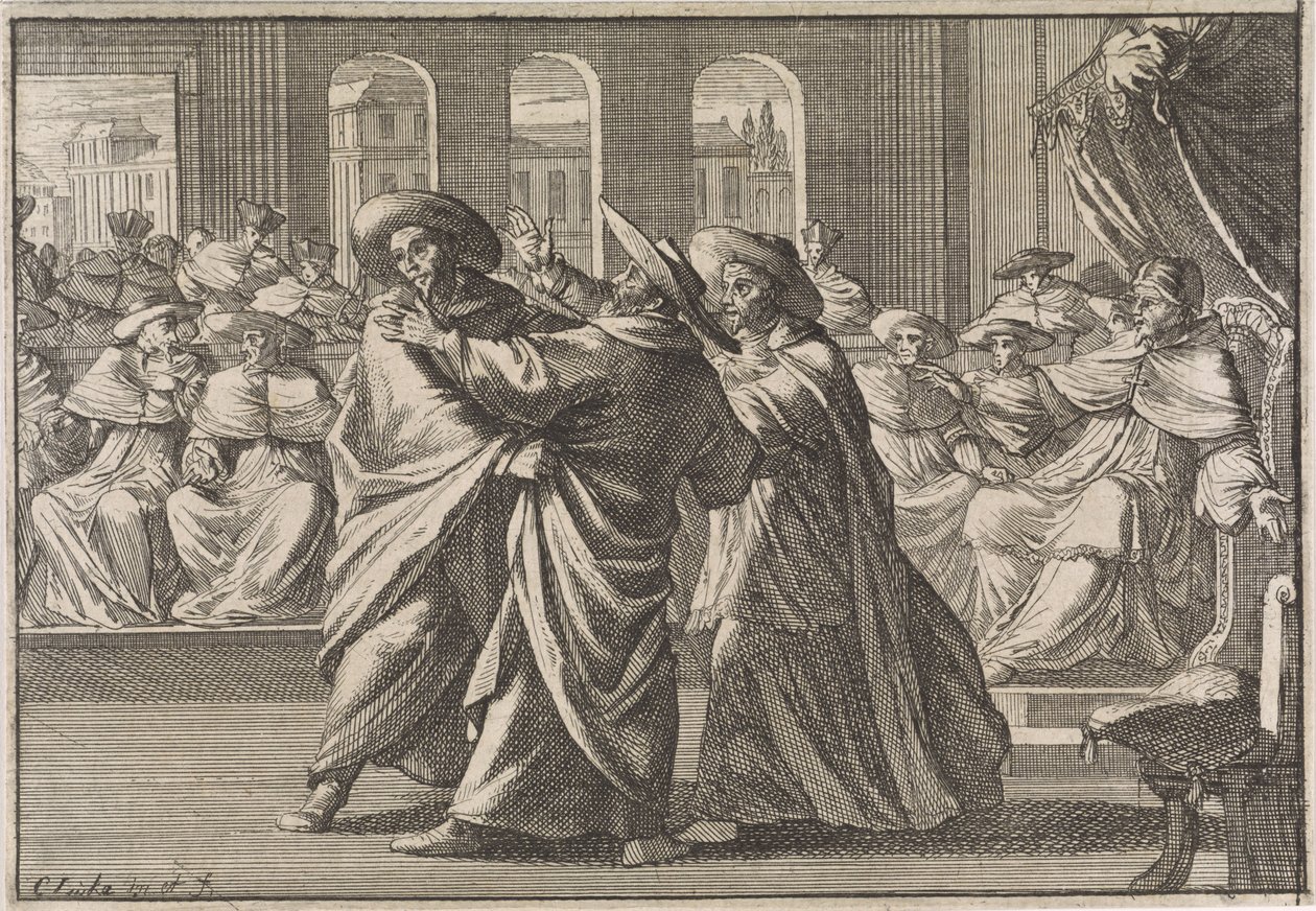 Under valet av Urban VIII, kommer kardinal Borja och kardinal Antonio Barberini till smällen, 1632 av Caspar Luyken