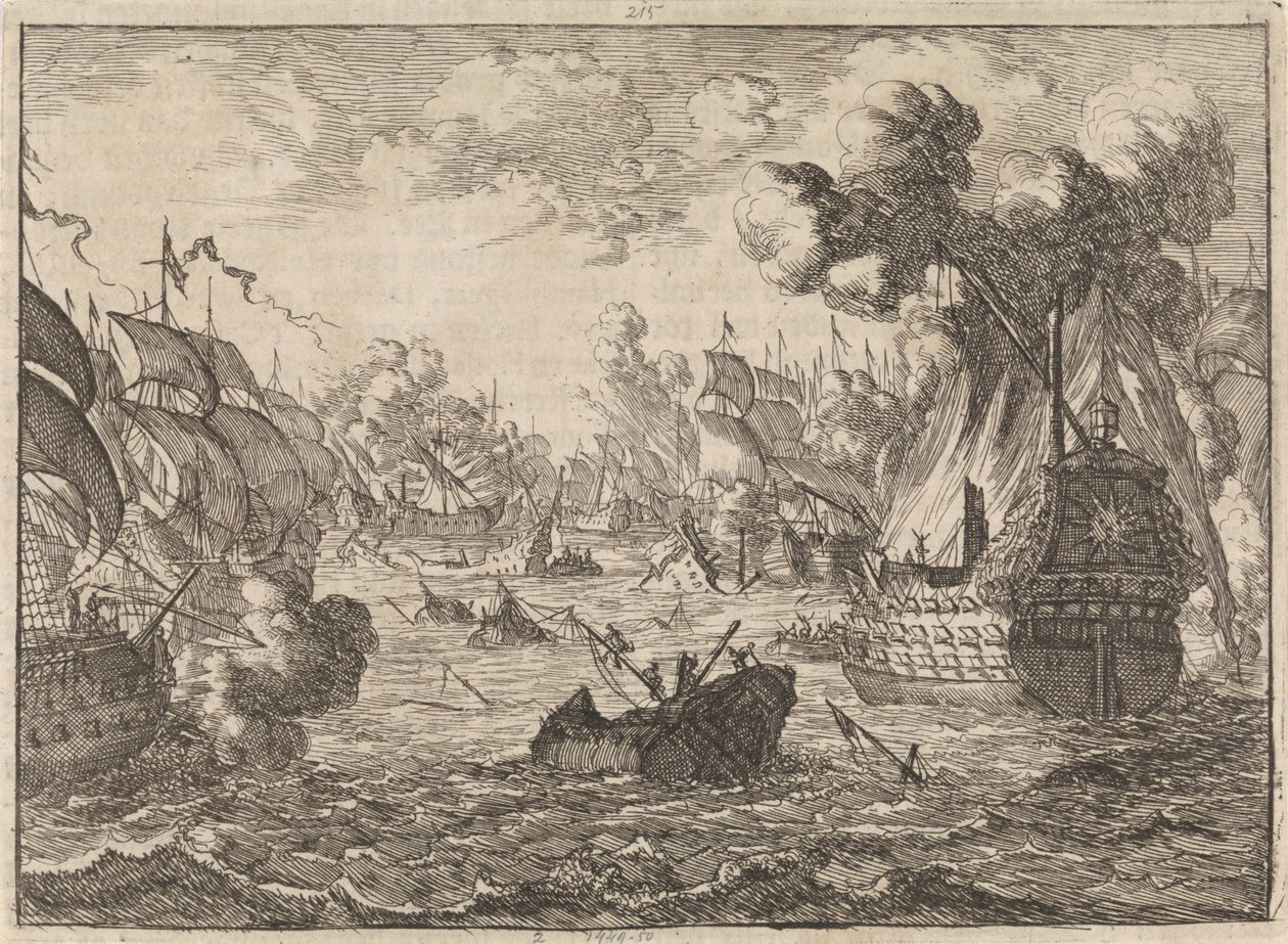 Sjöslaget vid Cape La Hogue, 1692 av Caspar Luyken