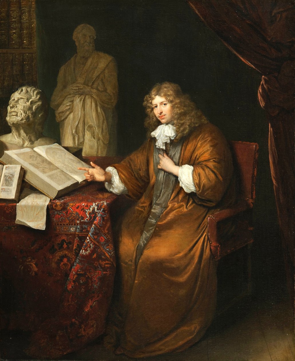 ""Porträtt av Abraham van Lennep (1627-1678)"" (Porträtt av samlaren Abraham van Lennep) Peinture de Caspar Netscher (1639-1684) av Caspar Netscher