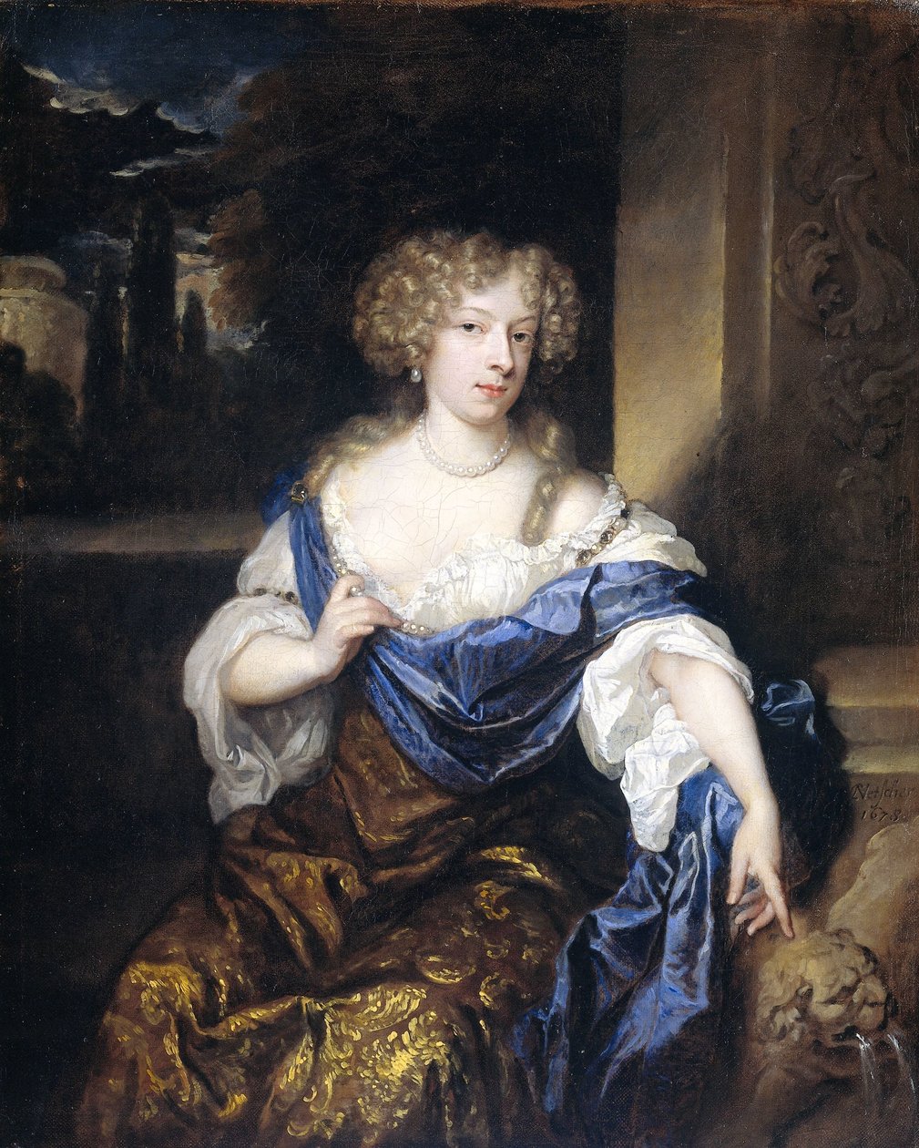 Porträtt av Helena Ctaharina de Witte 91661-95), hustru till Iman mogge, herre i Haamstede av Caspar Netscher