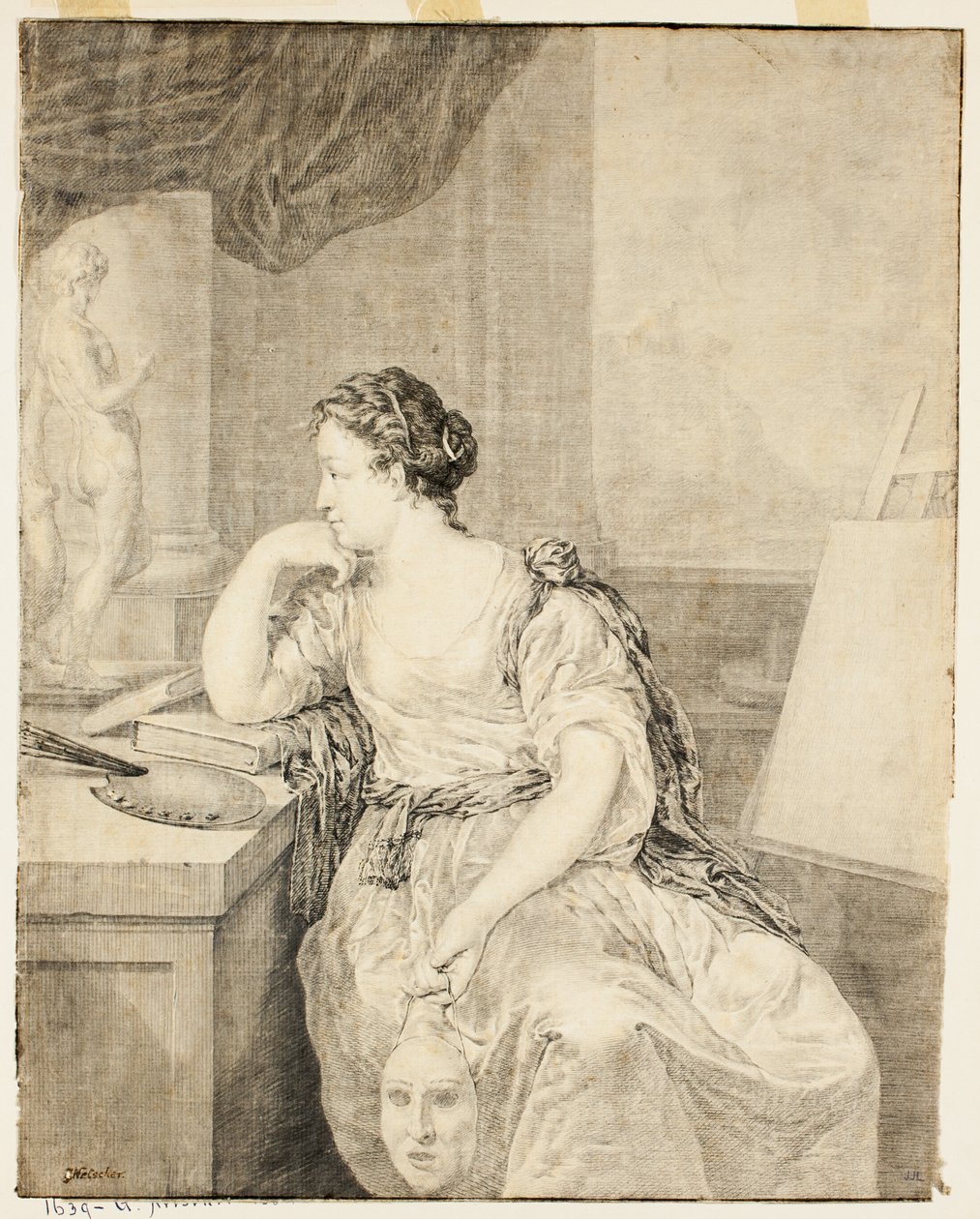 Porträtt av Madame de Poullain av Caspar Netscher