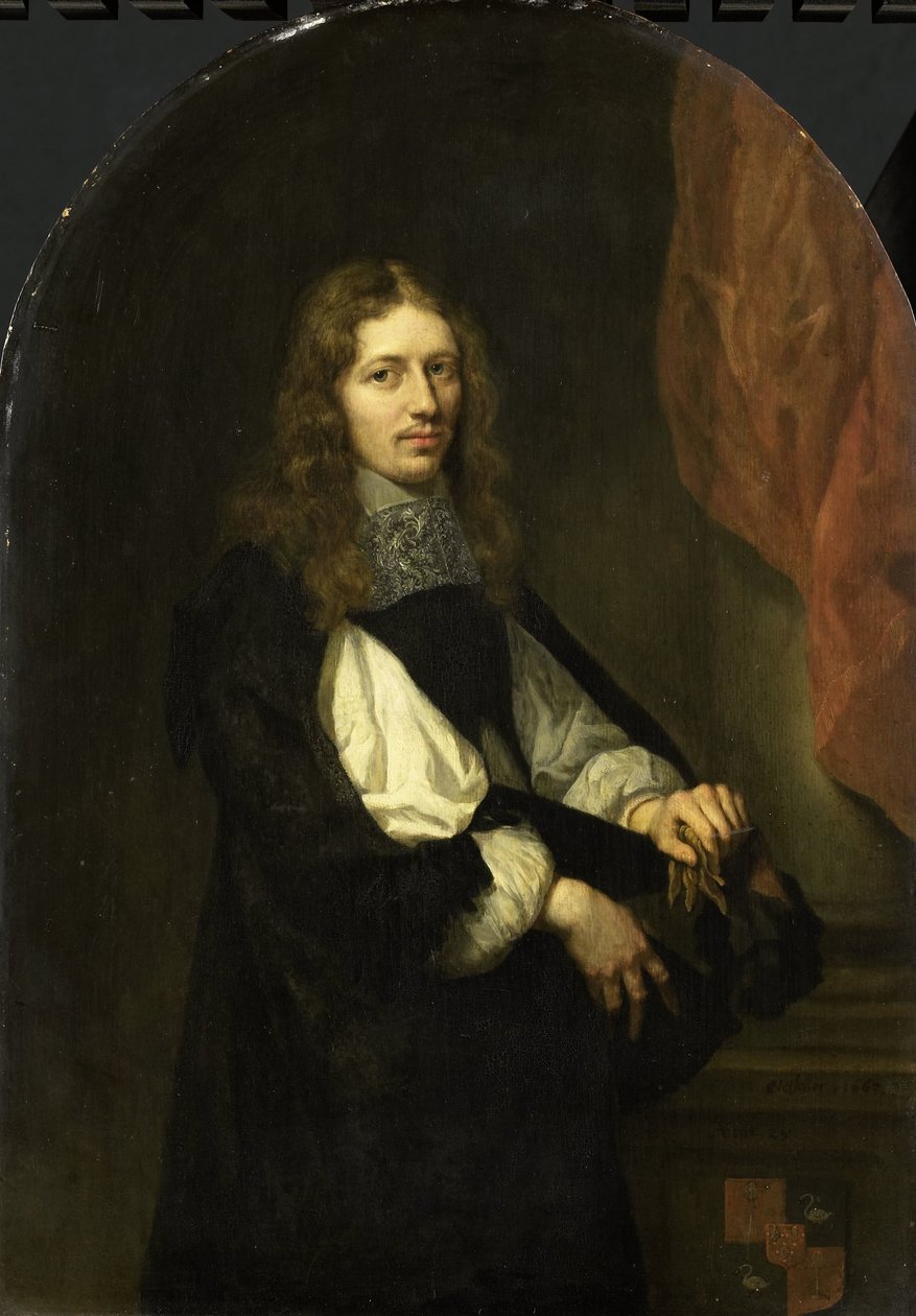 Porträtt av Pieter de Graeff (1638-1707), herre över Zuid-Polsbroek, Purmerland och Ilpendam. rådman i Amsterdam av Caspar Netscher