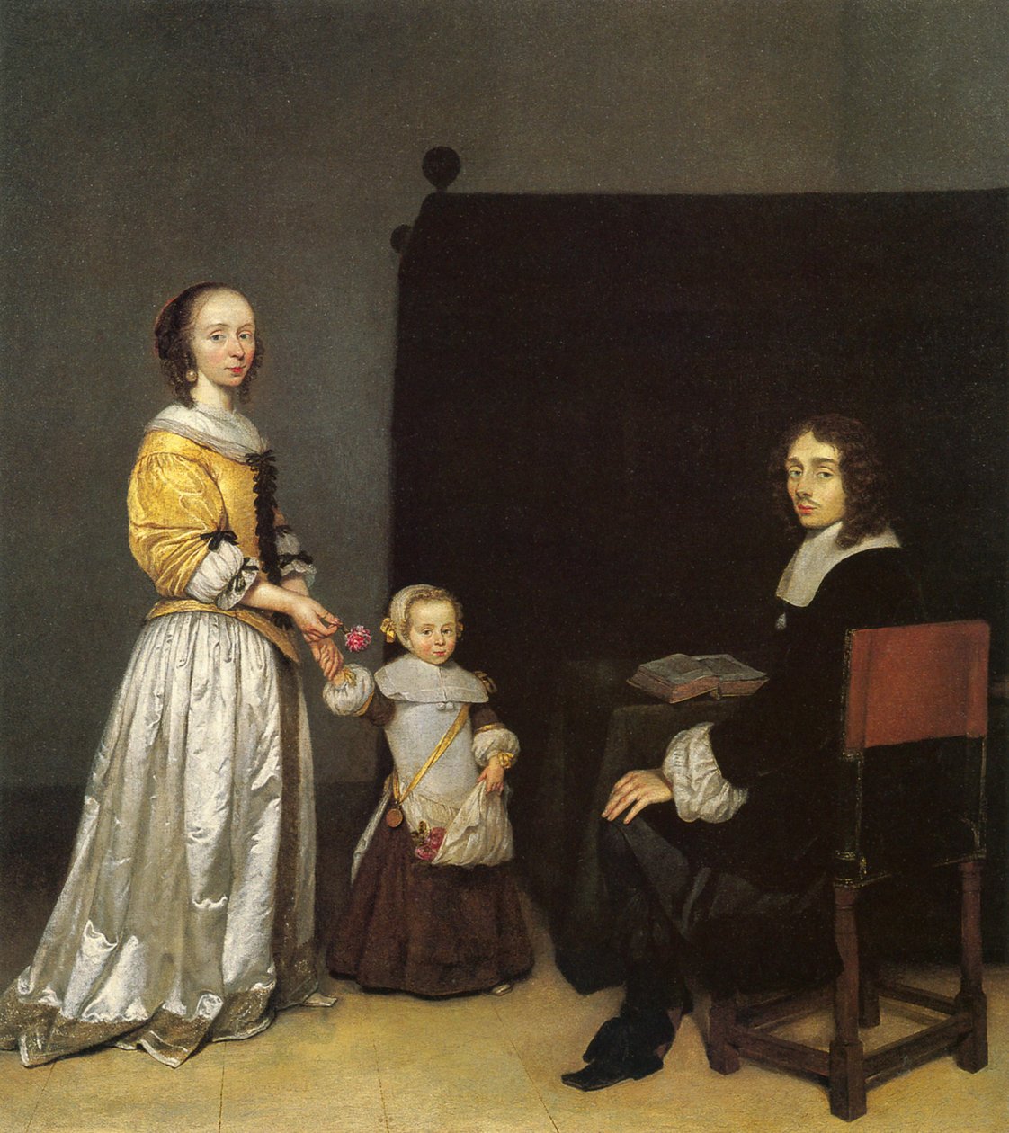 Porträtt av en okänd familj av Caspar Netscher