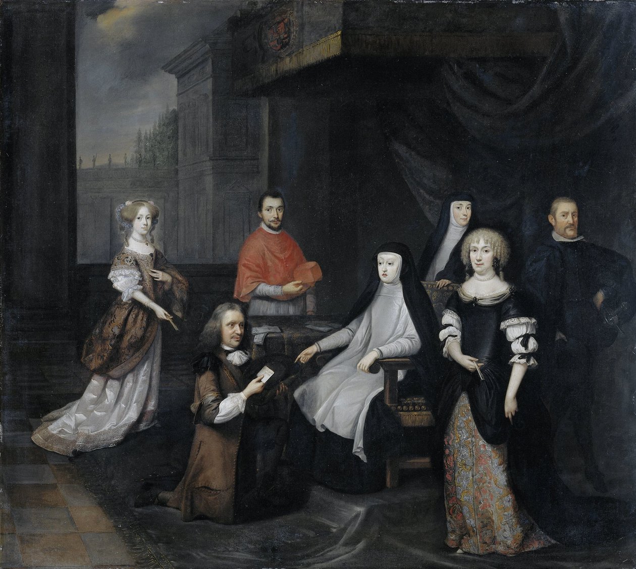 Mottagande av den holländska ambassadören Hieronymus van Beverningk av den spanska regenten Maria-Anna av Österrike, 2 mars 1671 av Caspar Netscher