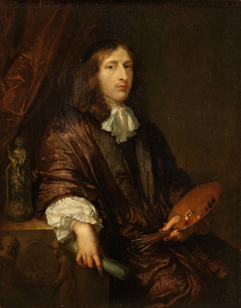 Självporträtt, ca. 1670. av Caspar Netscher