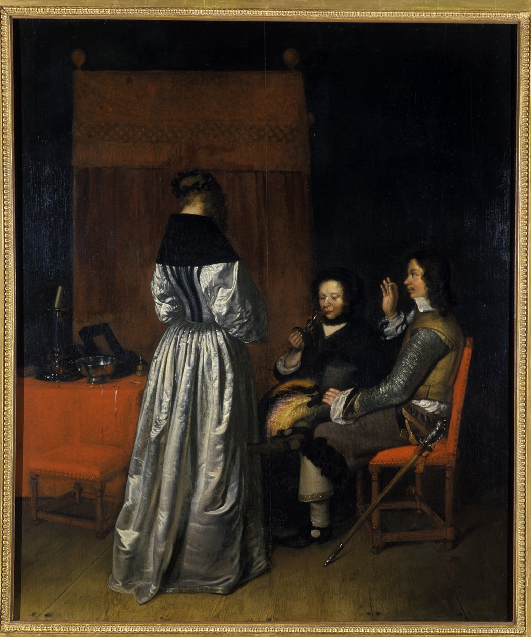 Besöket, 1655 av Caspar Netscher
