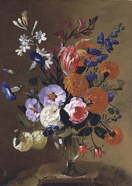 Ett stilleben av blommor i en vas, 1668 av Caspar Pieter I Verbrugghen