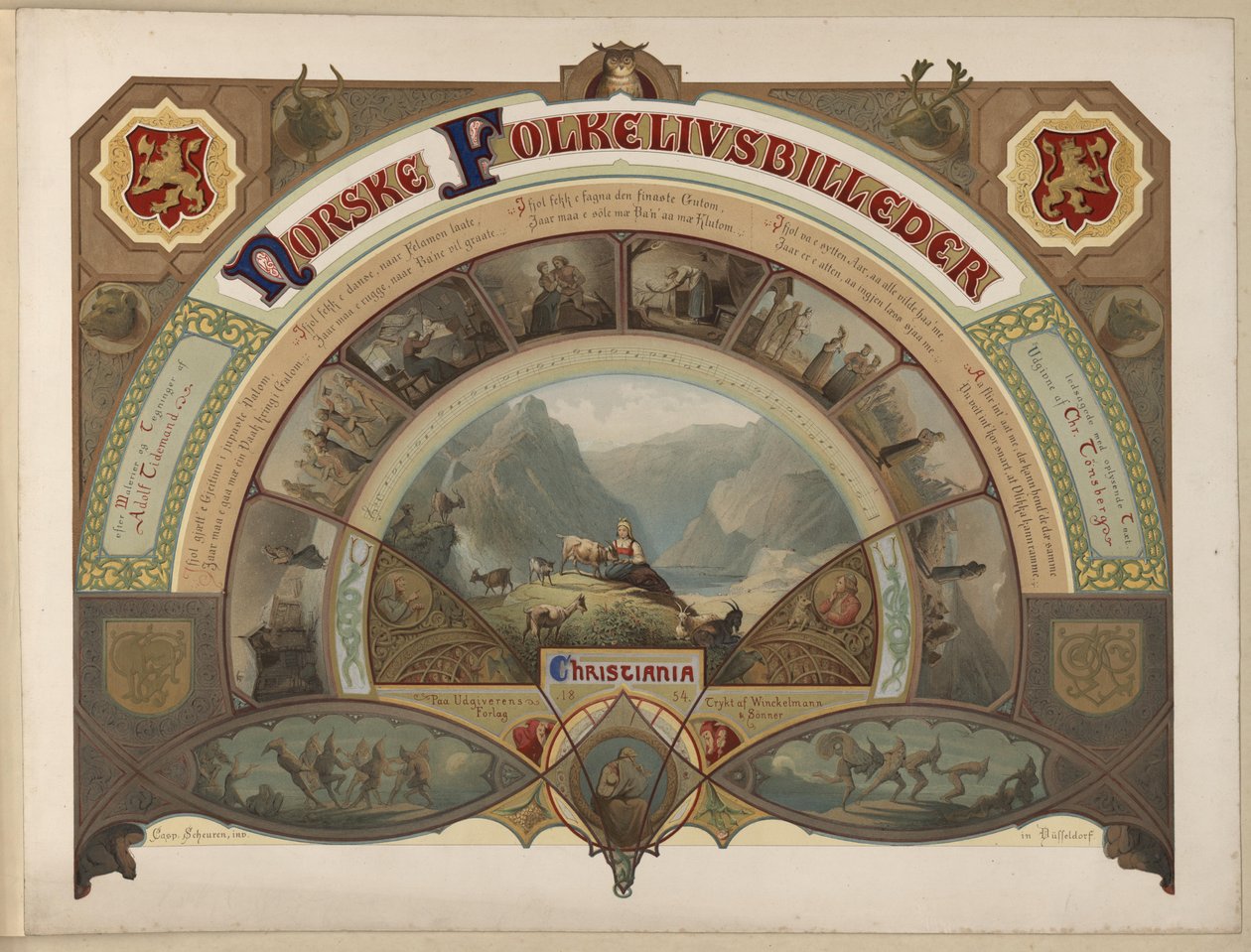 Illustration hämtad från boken Norske Folkelivsbilleder av Tidemand, Adolph och utgiven av Chr. Tønsberg av Caspar Scheuren
