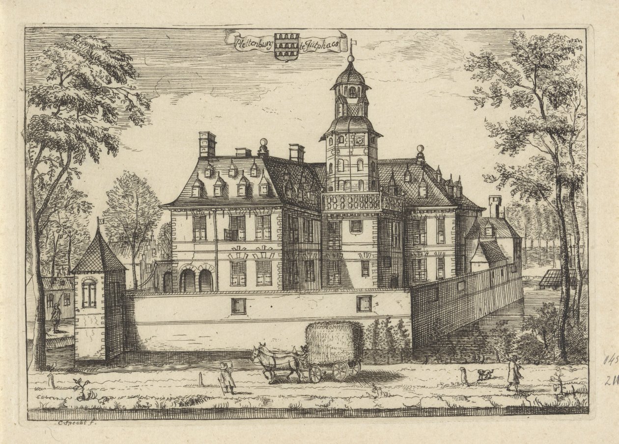 Huset Plettenburg i Jutphaas Plettenburg i Jutphaes (titel på objekt) av Caspar Specht