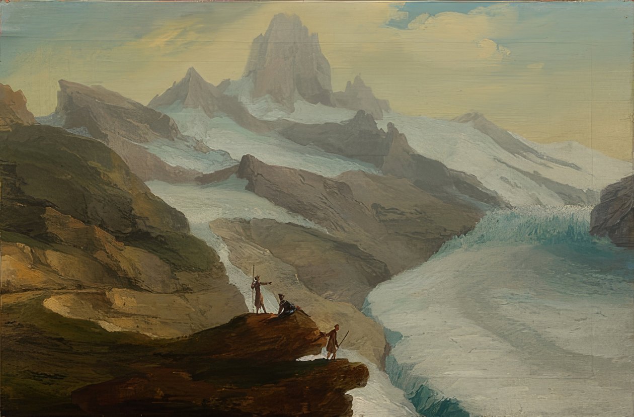 Utsikt från Bänisegg över Nedre Grindelwaldglaciären. 1778 av Caspar Wolf
