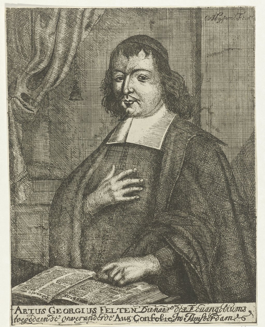 Porträtt av Artus Georg Velten av Caspar van Huysum