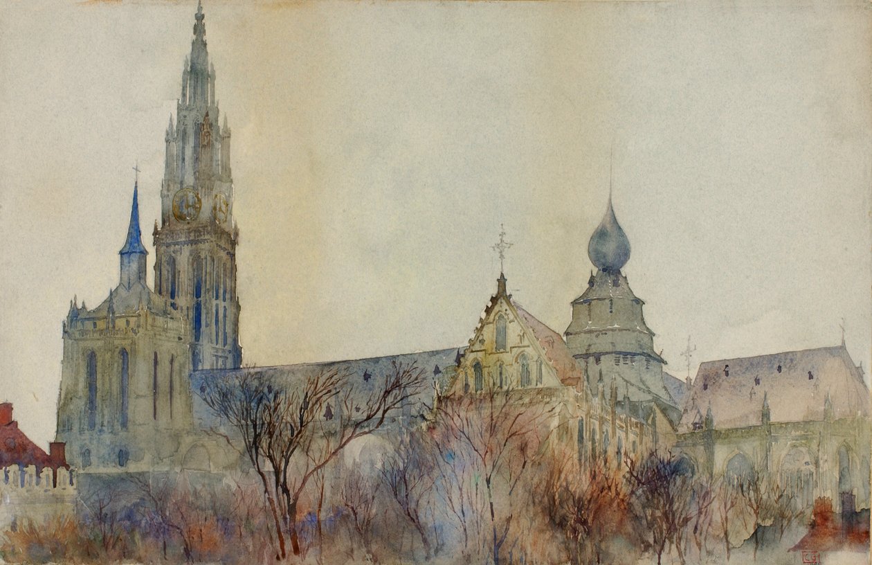 Antwerpens katedral, 1899. av Cass Gilbert