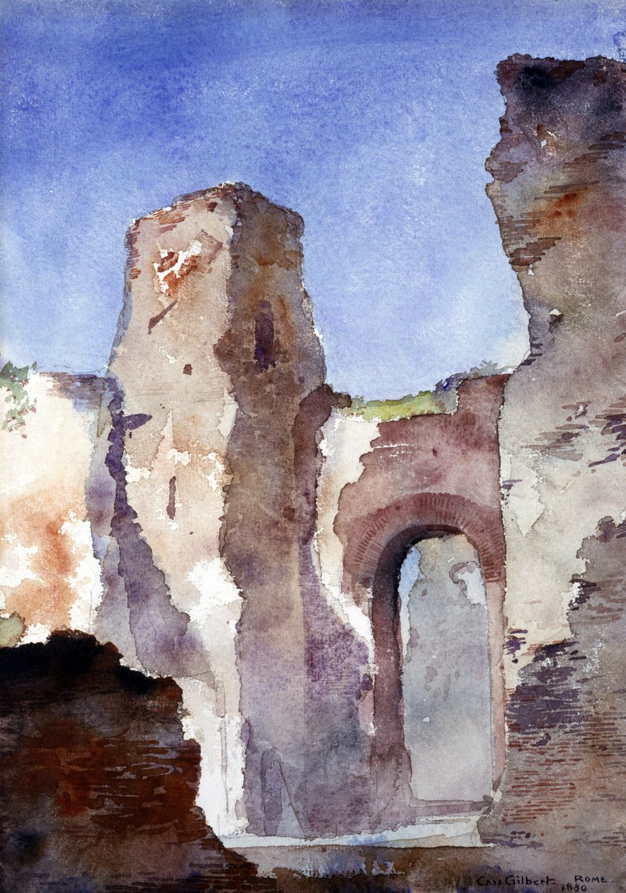 Caracalla-baden, Rom, 1880. av Cass Gilbert
