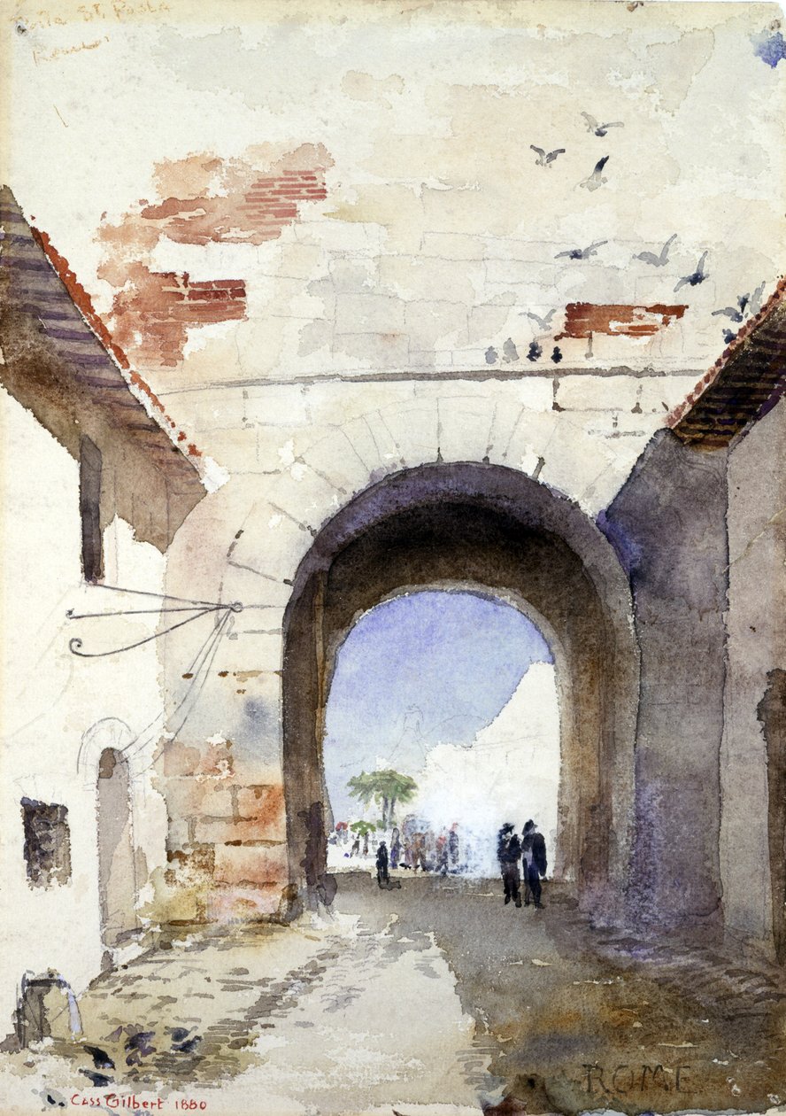 Porta San Paulo, Rom, 1880. av Cass Gilbert