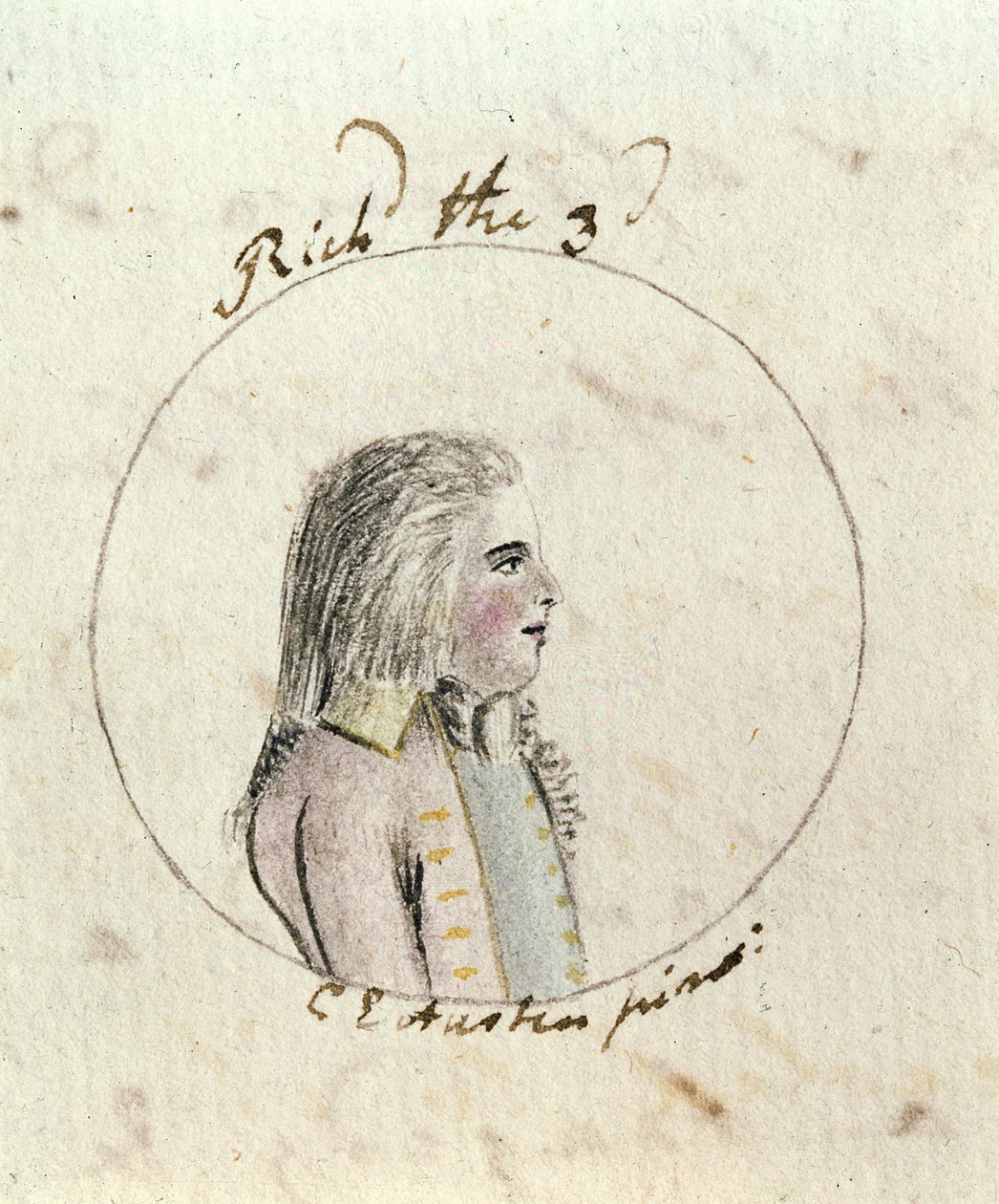 Porträtt av Richard III (1452-85) c.1790 (penna och bläck och wc på papper) av Cassandra Austen