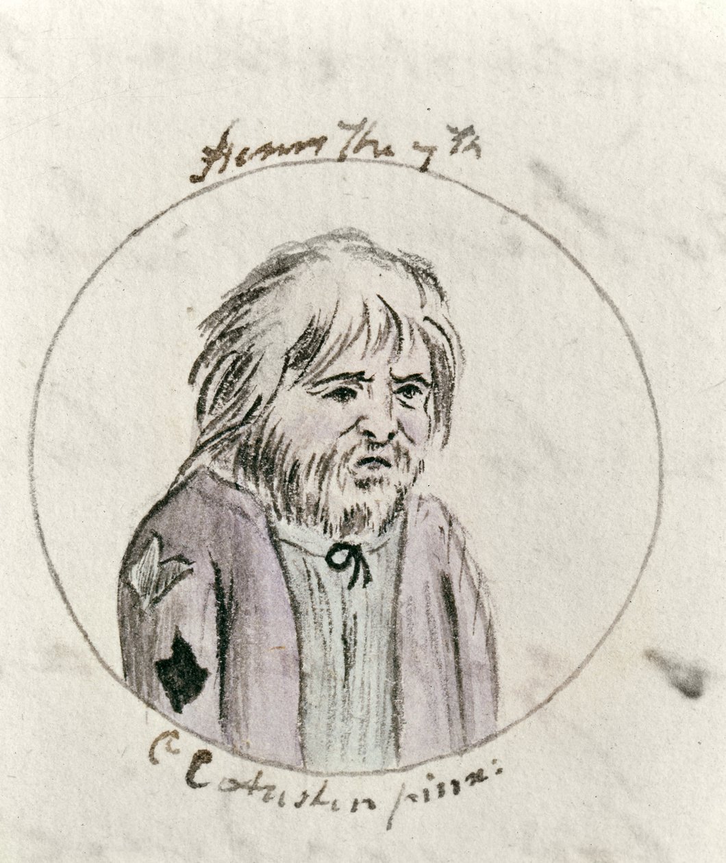 Henrik VII, ca 1790 (penna & bläck och wc på papper) av Cassandra Austen