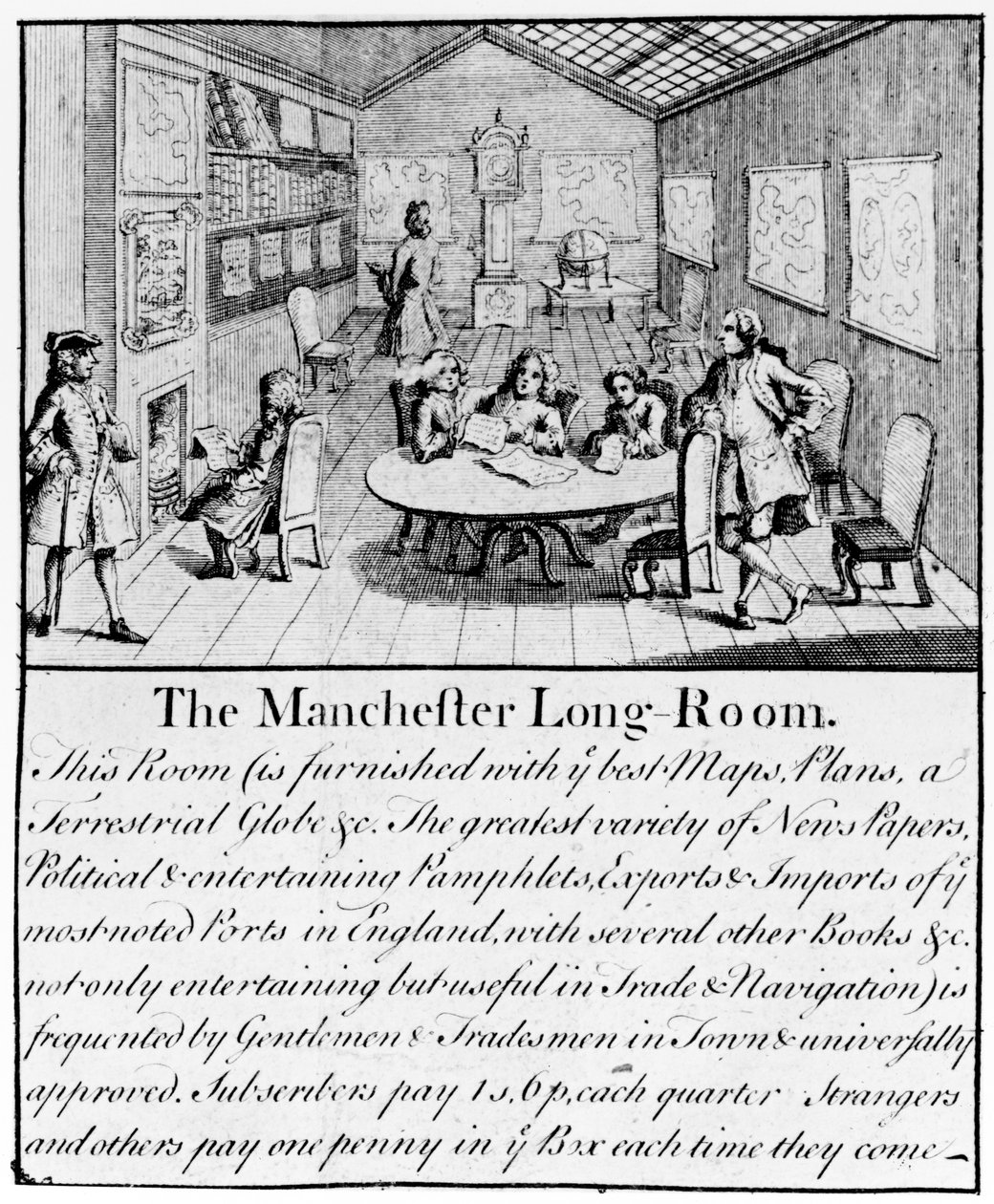 The Manchester Long Room, 1751 (uppgift om 466271) av Casson and Berry