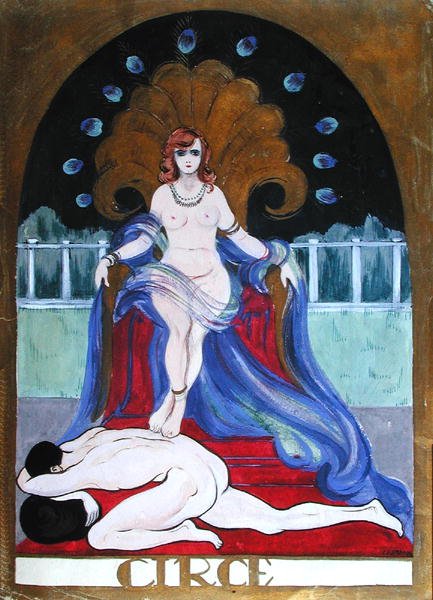 Circe, ca 1900-20 (akvarell på papper) av Castana Castana