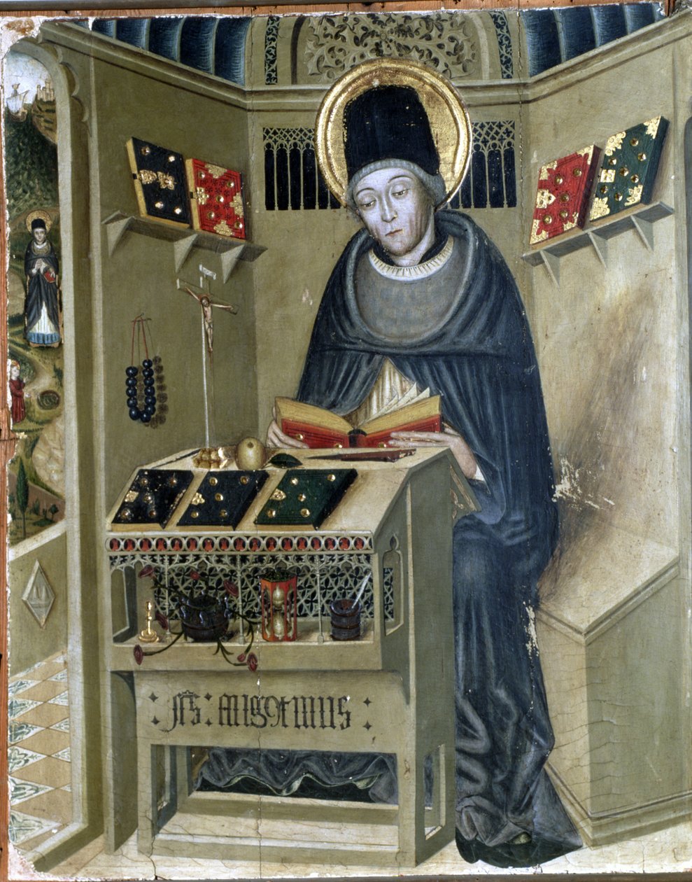 聖アウグスティヌスの祭壇画、St. Augustine in his Studioswedish av Catalan School