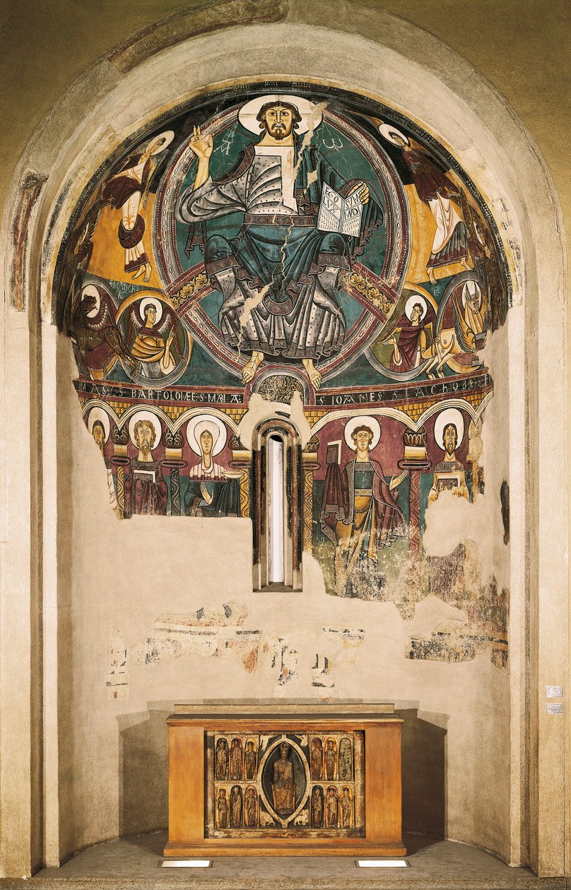Kristus i härlighet, från kyrkan San Clemente de Tahull, Lerida, Spanien (fresk) av Catalan School