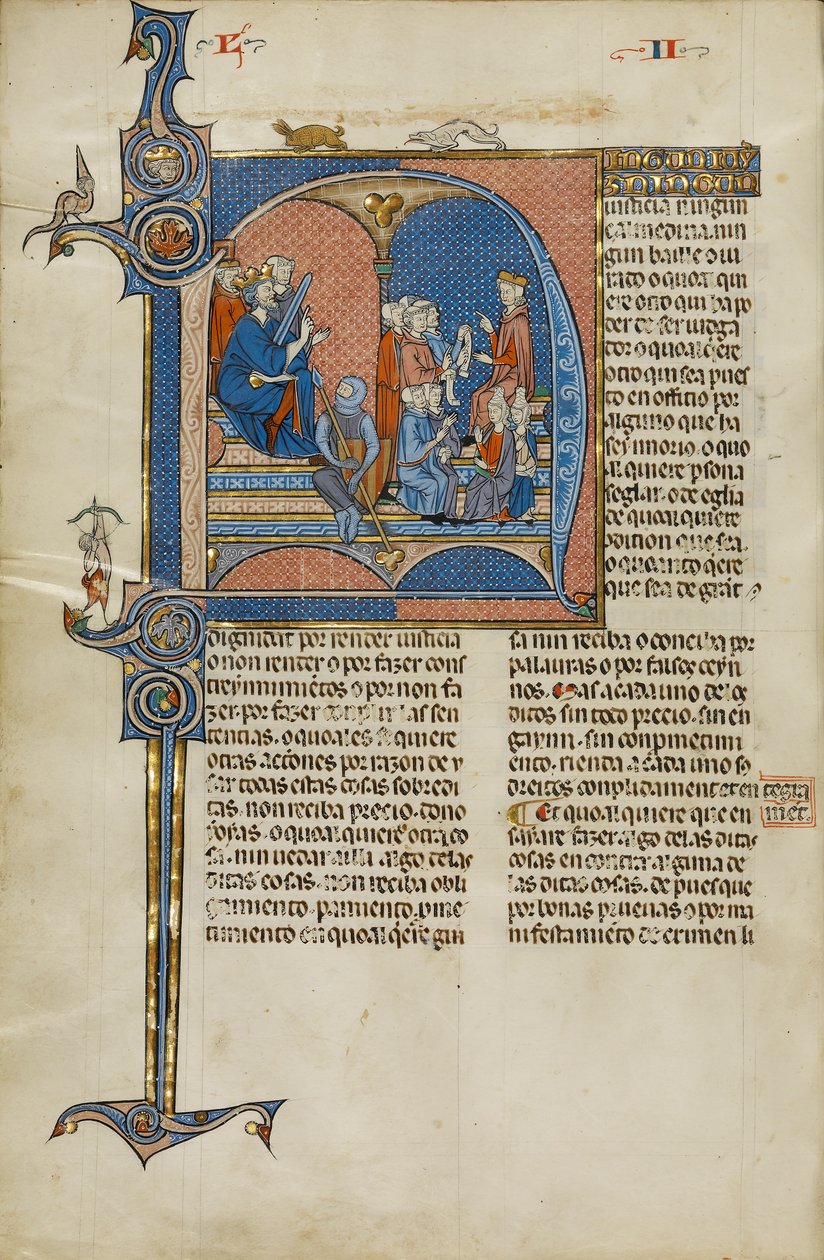Sida från ett manuskript av Vidal Mayor-manuskriptet av Vidal Canellas, kopierat av Michael Lupi de Candiu, ca 1290-1310 av Catalan School