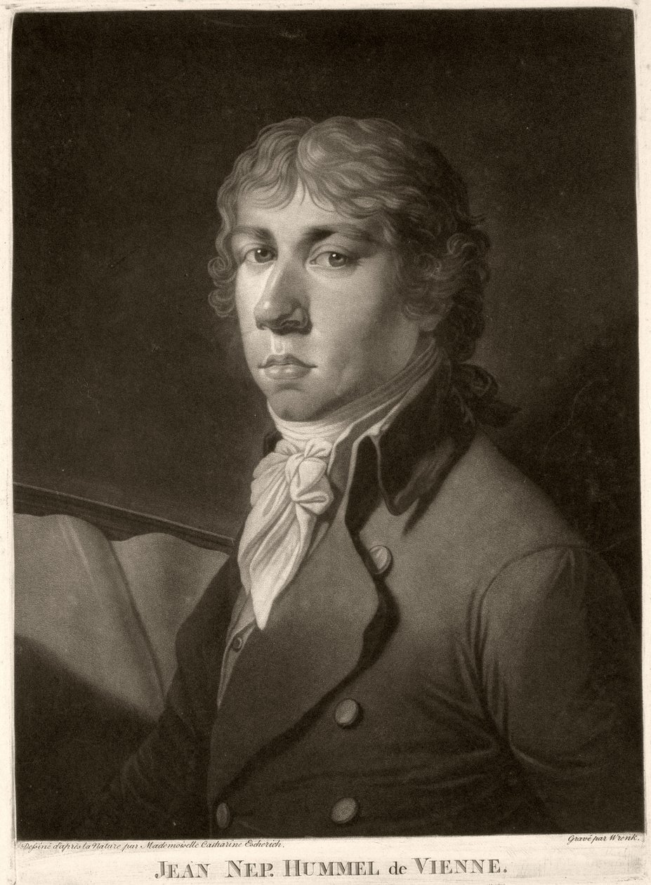 Johann Nepomuk Hummel (1778-1837) graverad av Wrenck av Catharina Escherich