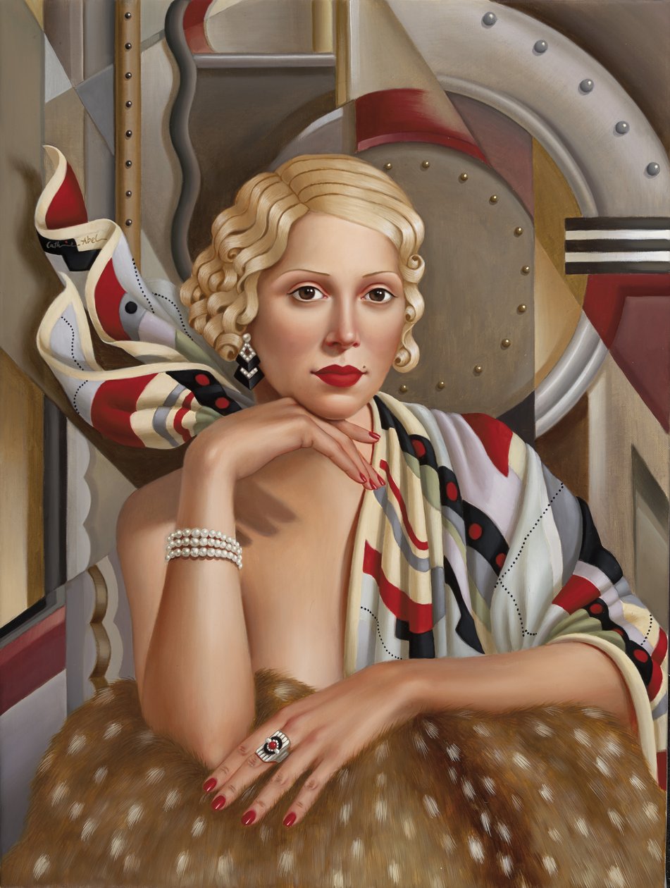 La Femme en Soie (olja på linne) av Catherine Abel