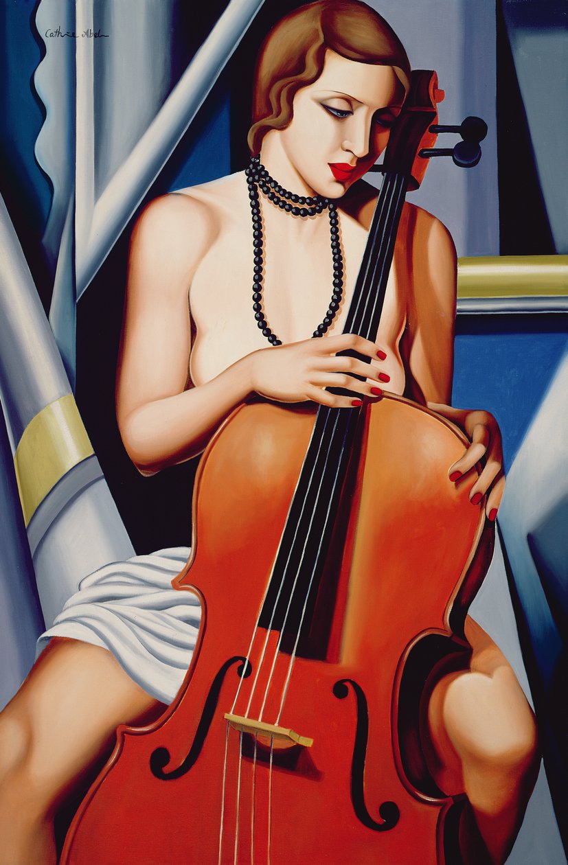 Kvinna med cello av Catherine Abel