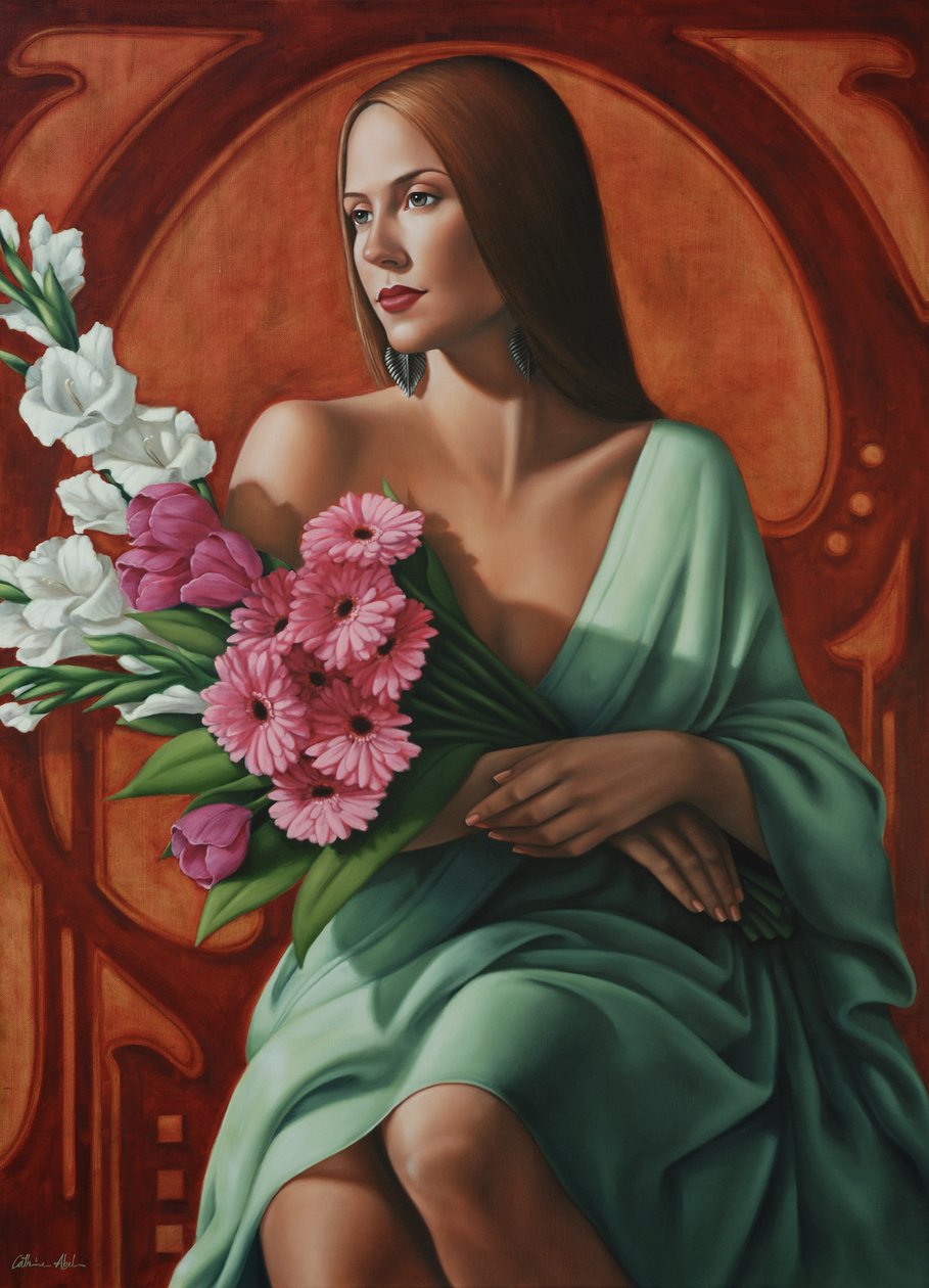 Grace (olja på linne) av Catherine Abel