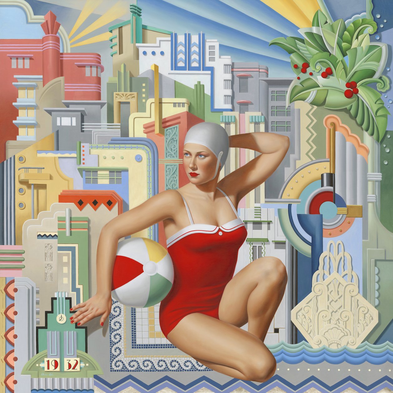 Halcyon 1932, 2024 (olja på linne) av Catherine Abel