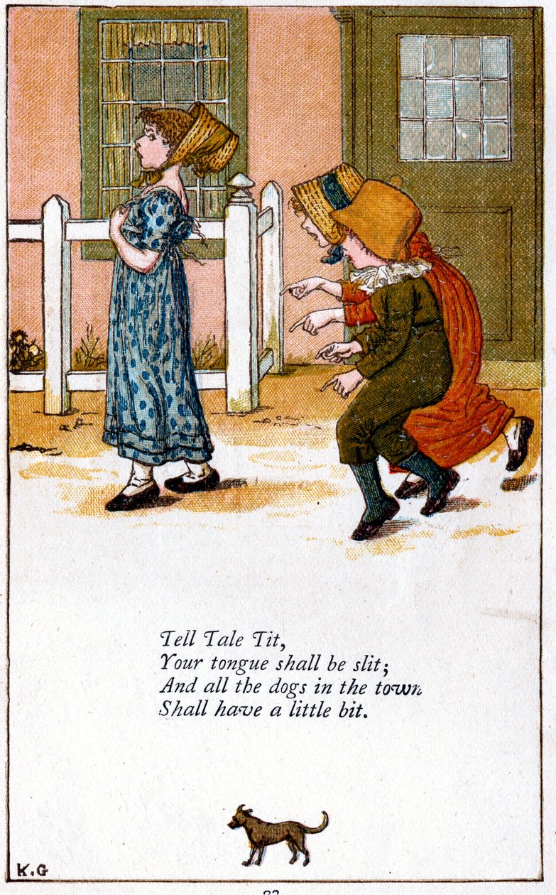 Illustration för "Berätta att din tunga ska skäras", Kate Greenaway 1846-1901 av Catherine Greenaway
