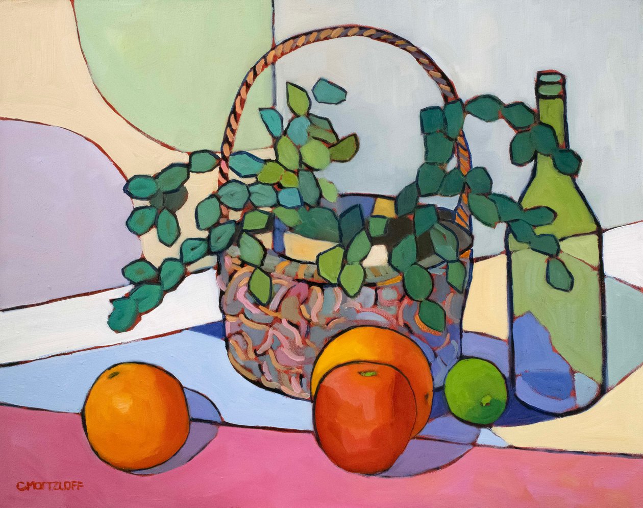Bubbling Joy, 2024 (olja på pannå) av Catherine J Martzloff