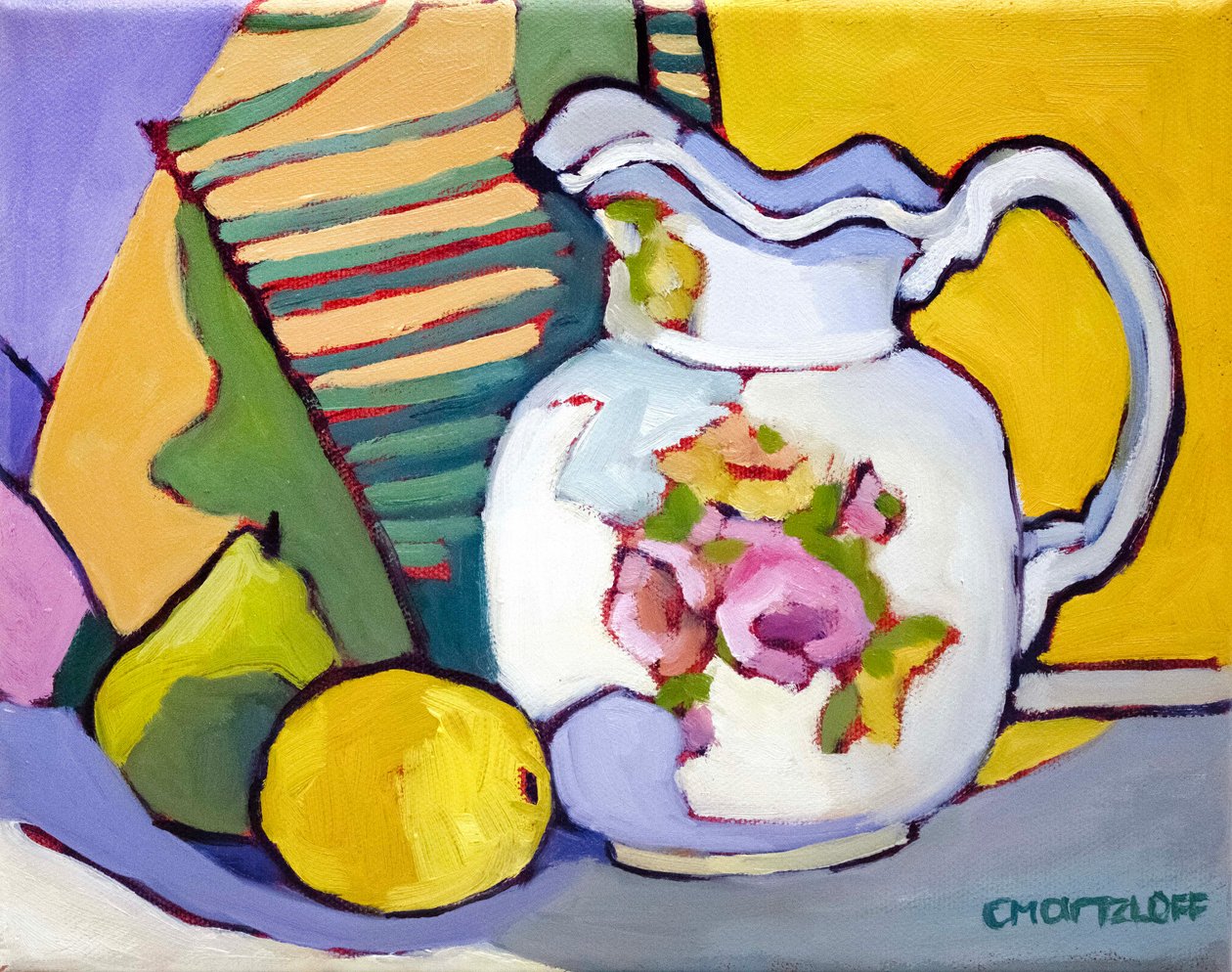 Floral Fusion, 2024 (olja på duk) av Catherine J Martzloff