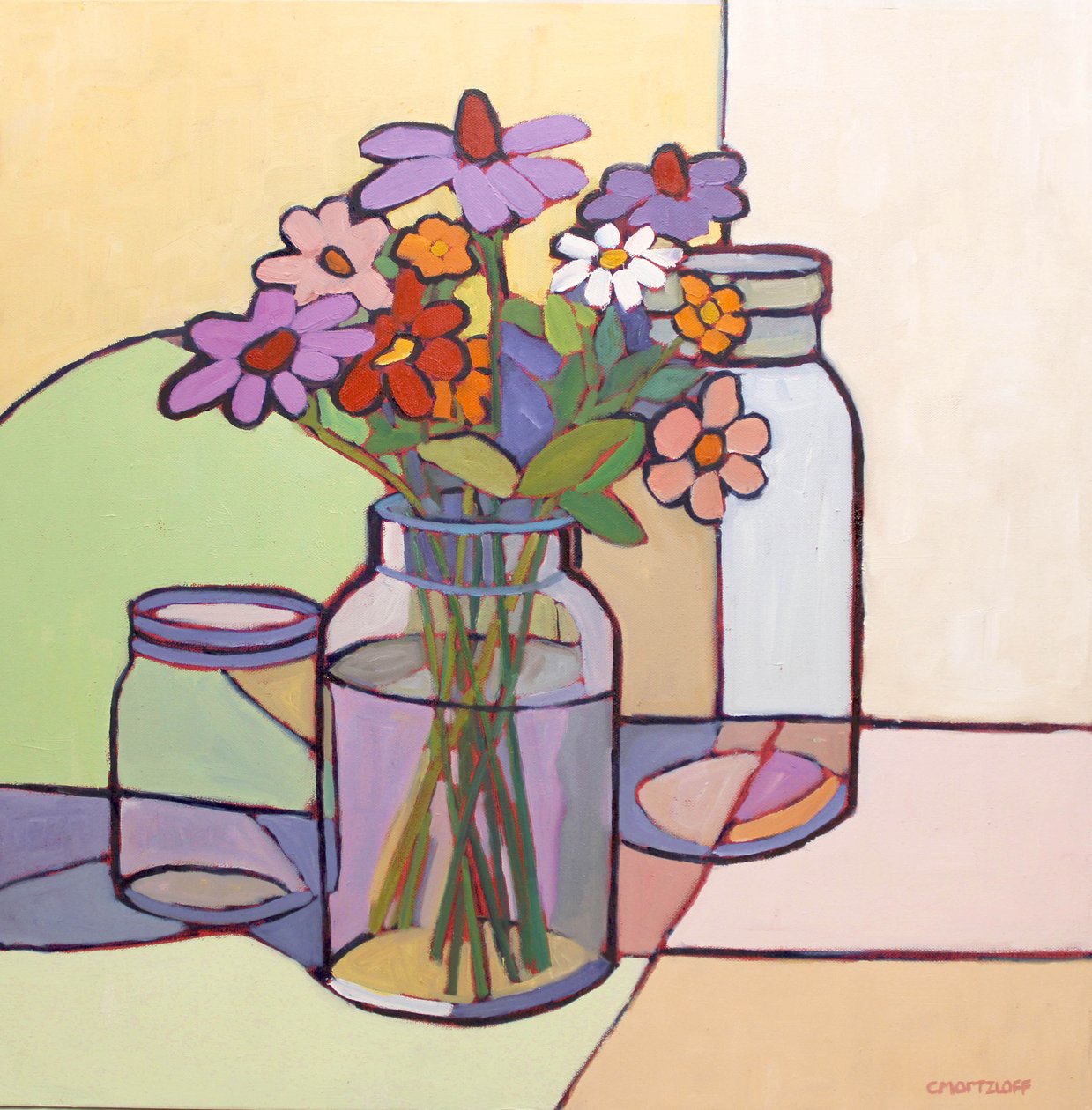 Floral Harmony, 2023 (olja på duk) av Catherine J Martzloff