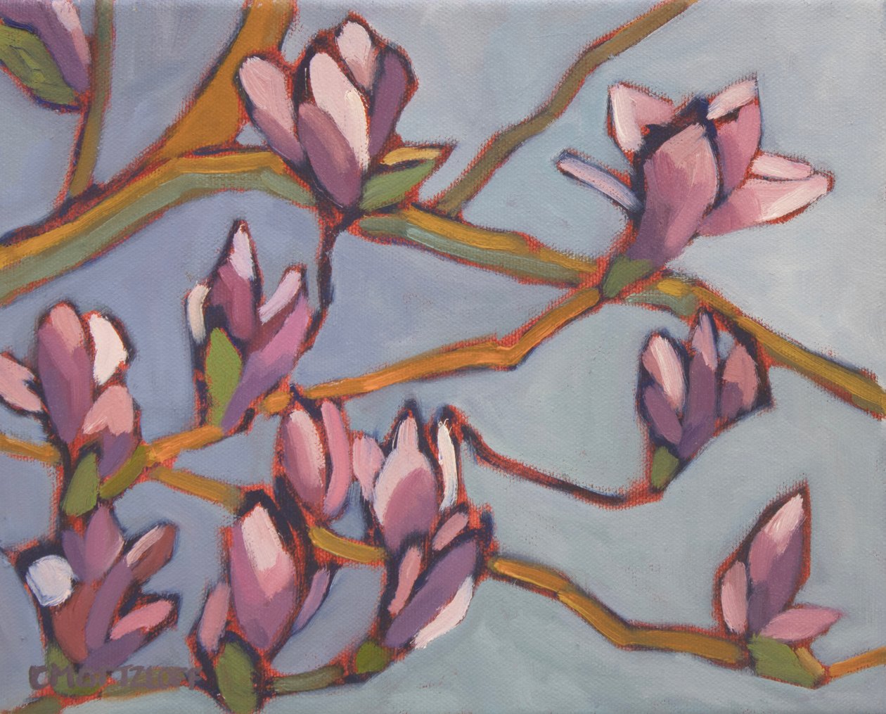 Magnolia Moment, 2022 (olja på duk) av Catherine J Martzloff