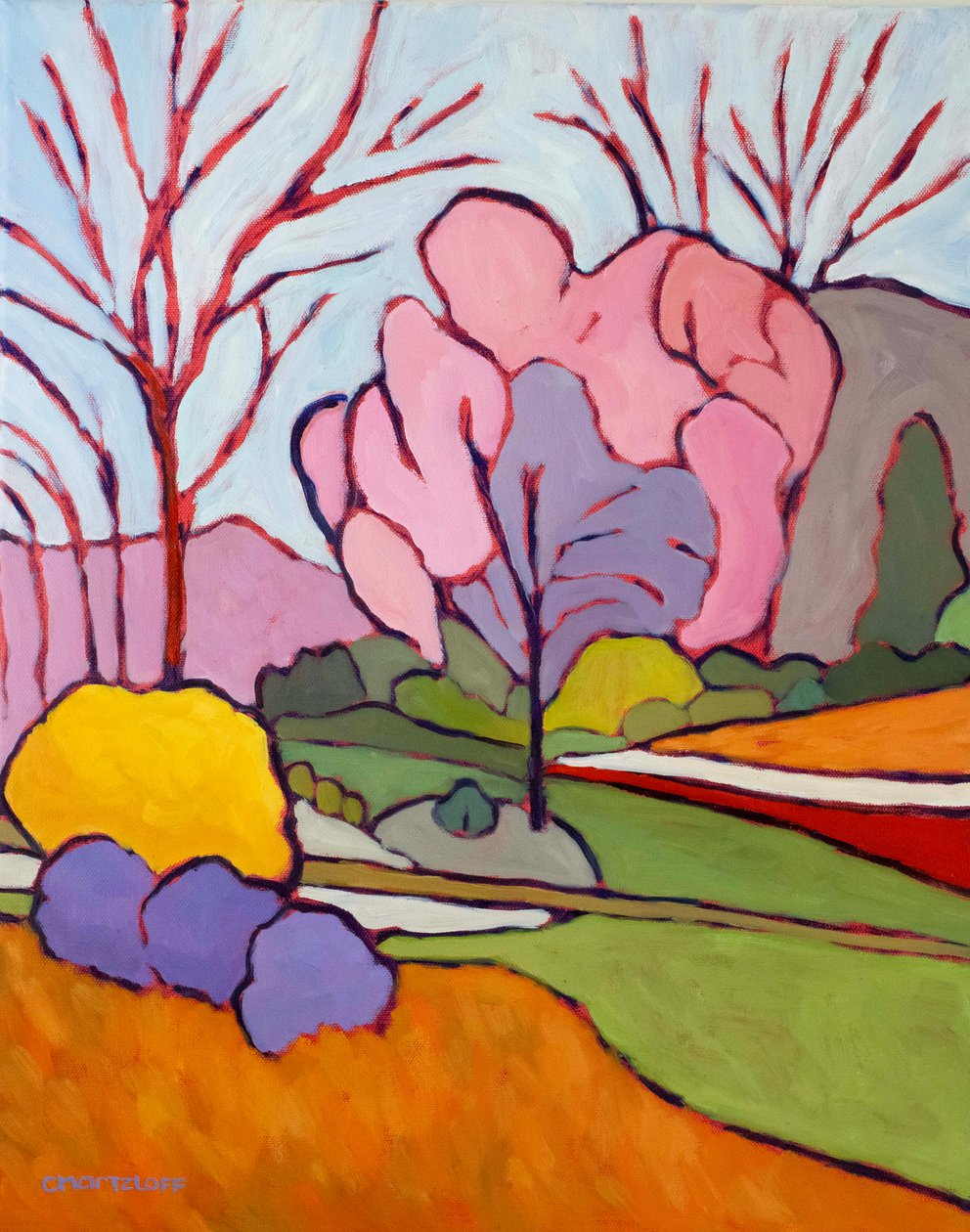 Spring Abstractions II,2024 (olja på duk) av Catherine J Martzloff