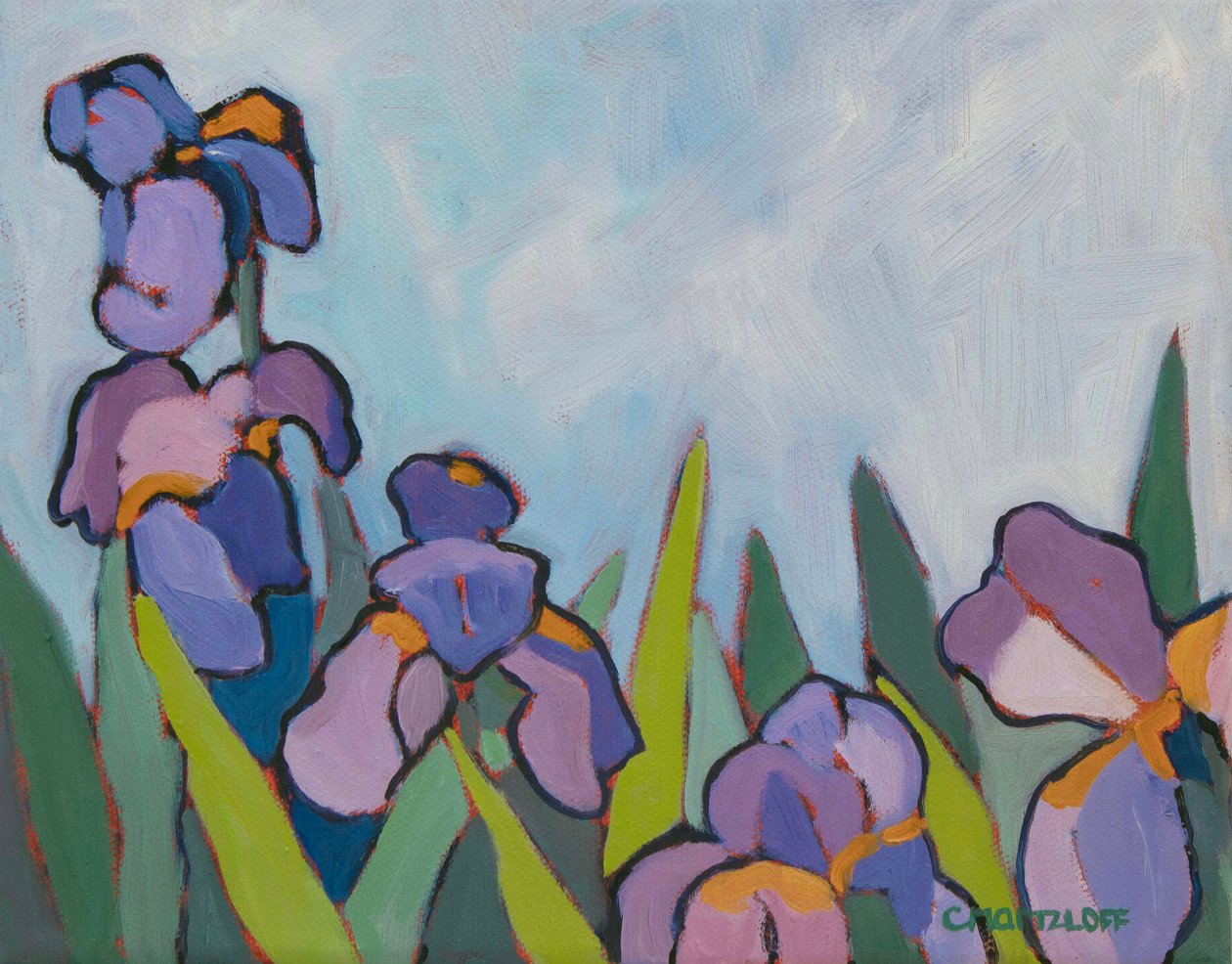 The Iris Fields, 2022 (olja på duk) av Catherine J Martzloff