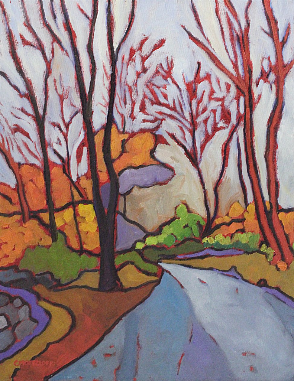 Walk in the Woods, 2019 (olja på duk) av Catherine J Martzloff