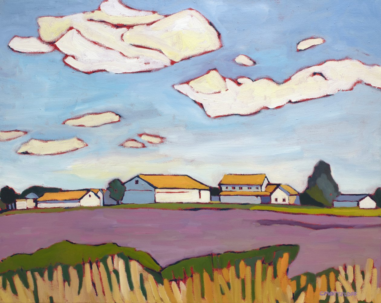 Wandering by the Field, 2022 (olja på duk) av Catherine J Martzloff