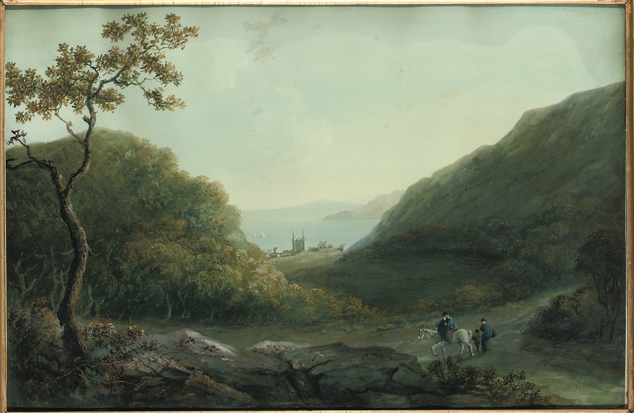 Penrhyn Castle, nära Bangor, Gwynedd, North Wales, före 1820 av Catherine Maria Bury