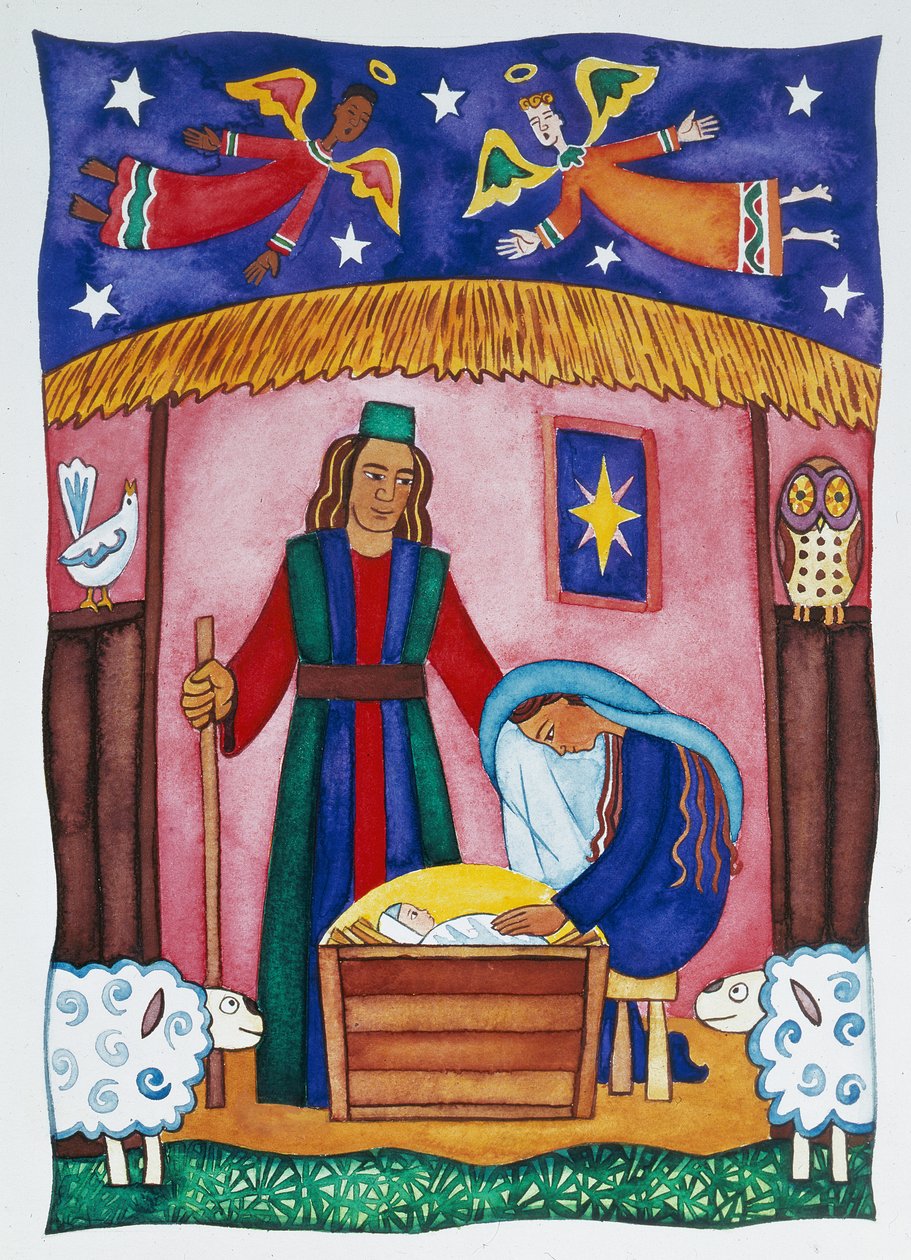 Nativity med änglar av Cathy Baxter