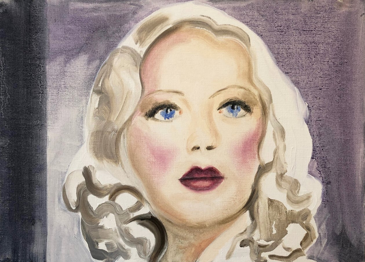 08.04.20 She was a performer, 2020 (olja på papper) av Cathy Lomax