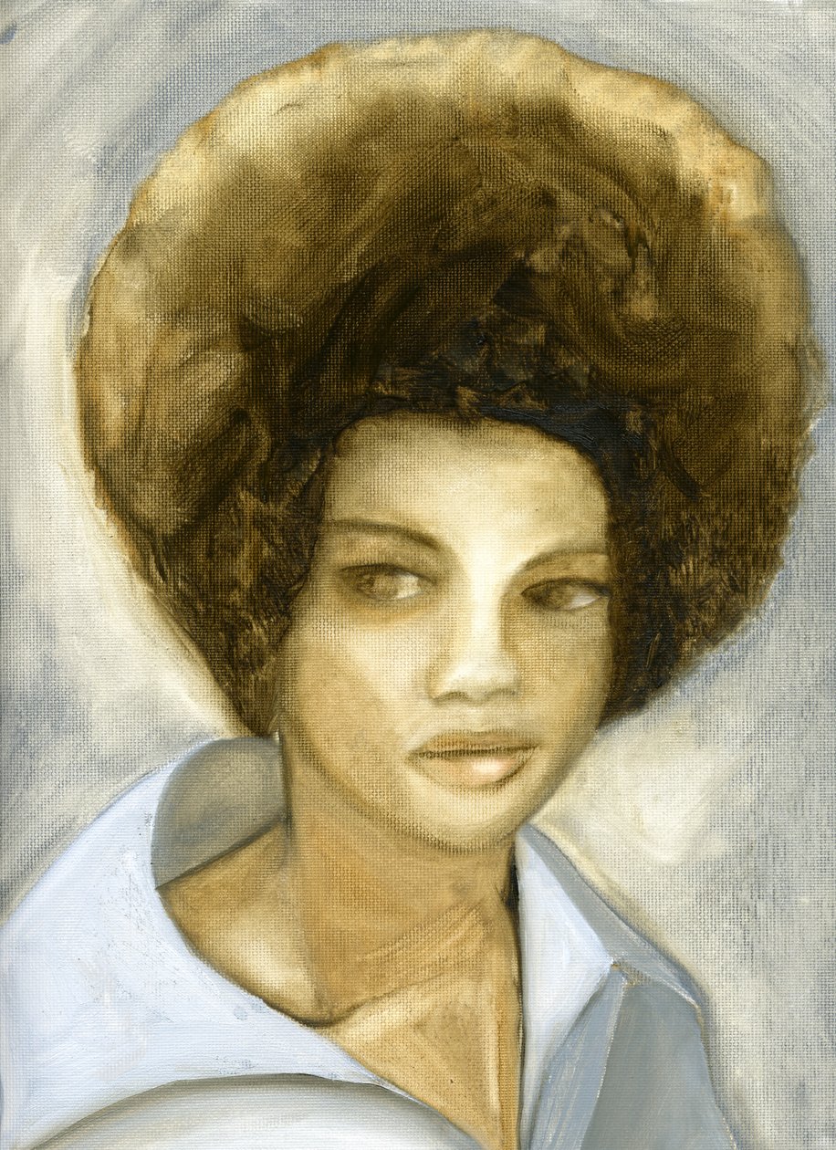 Afro 2 (Kathleen Cleaver), 2007 (olja på duk, papper) av Cathy Lomax