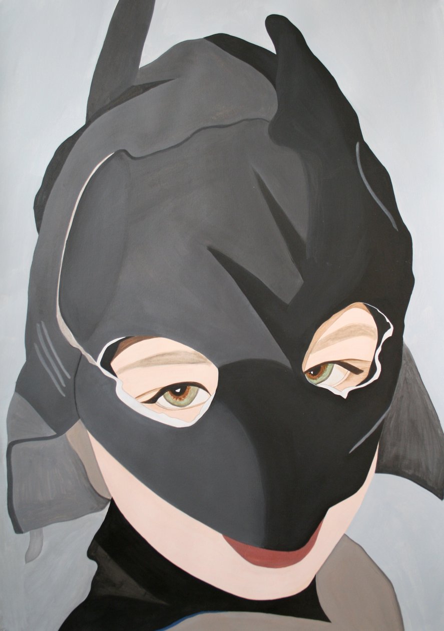 Batboy, 2003 (akryl på papper) av Cathy Lomax